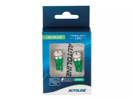 LED-POLTTIMOPARI T10 VIHREÄ AUTOLINE - LED-polttimot lasikanta - 1608-87405 - 2