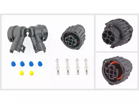 LIITINSARJA AMP 4-PIN 90' VEDONPOISTAJALLA - Pyöreät AMP DIN - 1571-60325 - 1