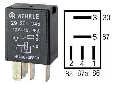 MIKRORELE WEHRLE / S-TEC 12V 15/ 25A DIODILLA - Mikroreleet 12V - 29201045 - 1
