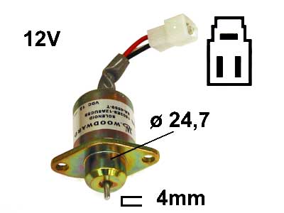 PYS.SOLENOIDI 12V KUBOTA - Pysäytin- ja säätösolenoidit - 8270-0775 - 1