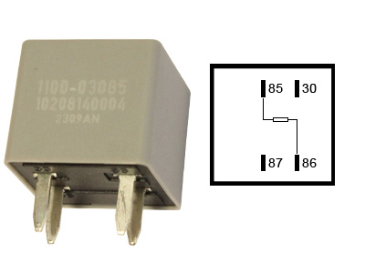 RELE 4-NAP. 12V 30A VASTUKSELLA - Erikoisreleet - 1100-03085 - 1