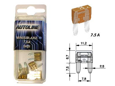 SULAKEBLISTER MINI GM 7,5A 5-KPL - Sulakkeet Mini GM - 1569-10075 - 1