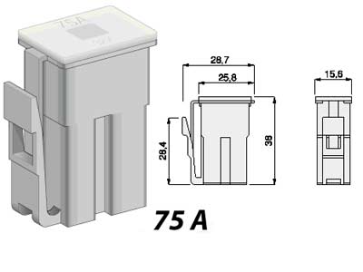 SULAKE CLIP 75A HARMAA - Sulakkeet muut - 0477075 - 1