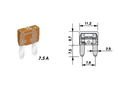 SULAKE MINI GM 7.5A 06.00120 - Sulakkeet Mini GM - MIC-7-5 - 1