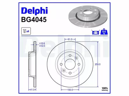 JARRULEVY DELPHI, 2 KPL / PKT, ETU, DACIA - Jarrulevyt - BG4045 - 2