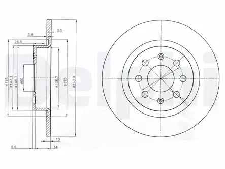 JARRULEVY DELPHI, 2 KPL / PKT, TAKA, FIAT GRANDE PUNTO / OPEL - Jarrulevyt - BG3945 - 2