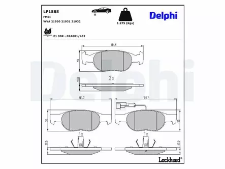 JARRUPALASARJA DELPHI ETU, ALFA, FIAT, LANCIA - Jarrupalasarjat - LP1585 - 2