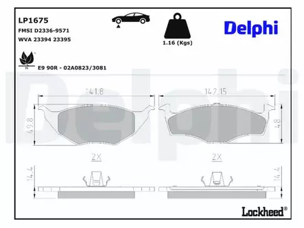 JARRUPALASARJA DELPHI ETU, AUDI, VW - Jarrupalasarjat - LP1675 - 2