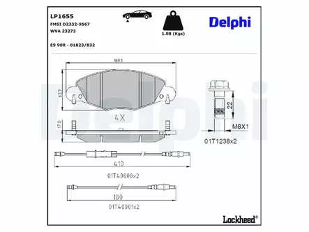 JARRUPALASARJA DELPHI ETU, CITROEN - Jarrupalasarjat - LP1655 - 2
