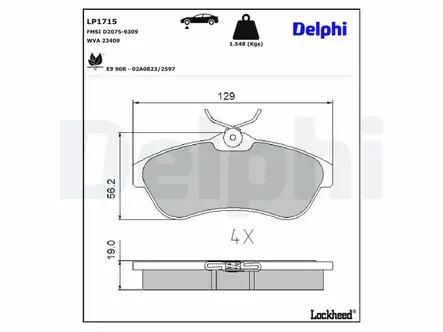 JARRUPALASARJA DELPHI ETU, CITROEN - Jarrupalasarjat - LP1715 - 2