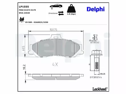 JARRUPALASARJA DELPHI ETU, FORD, MAZDA - Jarrupalasarjat - LP1555 - 2