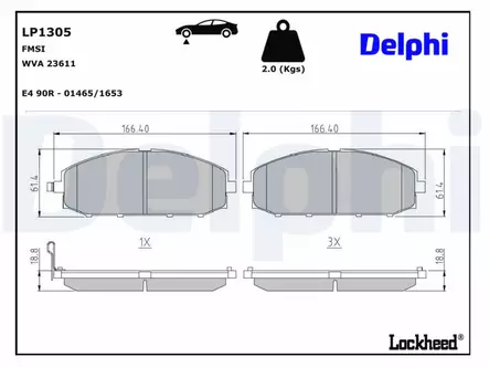 JARRUPALASARJA DELPHI ETU, NISSAN - Jarrupalasarjat - LP1305 - 2