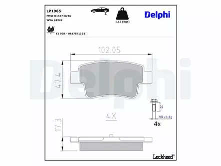 JARRUPALASARJA DELPHI TAKA, FIAT, OPEL - Jarrupalasarjat - LP1965 - 2