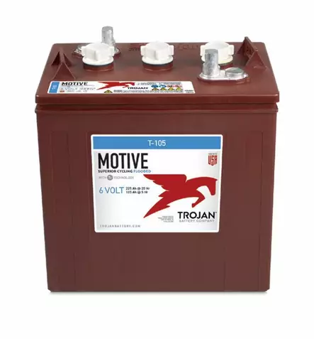 Trojan T-105-UT 6V 225Ah ajovoima-akku - Putki- ja massalevyakut - 463-8005 - 1