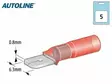 Autoline kutistelattaliitin 6.3mm uros punainen 5kpl - Kutisteliittimet - 1569-20075 - 1
