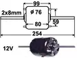 LÄM.MOOT. 12V 3-NOP 2X8MM - Puhallinmoottorit & vastukset merkkihaku - 9000-0845 - 1
