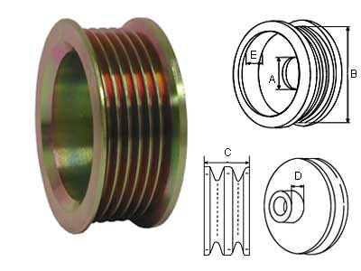 HIHNAPYÖRÄ 17/65MM 6-URA - Hihnapyörät 6-uraa - 2924-3645 - 1