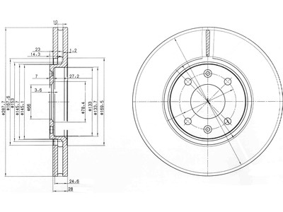 JARRULEVY DELPHI, 2 KPL / PKT, ETU, CITROËN C5, XANTIA - Jarrulevyt - BG3675 - 1