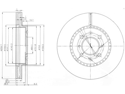 JARRULEVY DELPHI, 2 KPL / PKT, ETU, HONDA CIVIC - Jarrulevyt - BG3965 - 1