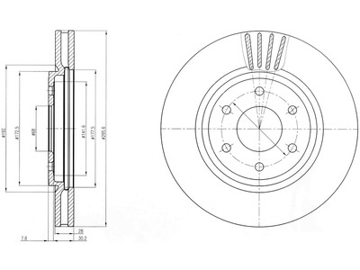 JARRULEVY DELPHI, 2 KPL / PKT, ETU, NISSAN NAVARA - Jarrulevyt - BG4205 - 1
