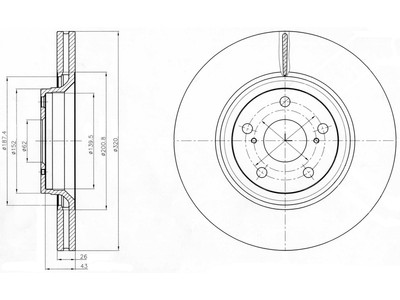 JARRULEVY DELPHI, 2 KPL / PKT, ETU, TOYOTA AVENSIS, VERSO - Jarrulevyt - BG4235 - 1