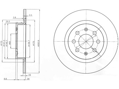 JARRULEVY DELPHI, 2 KPL / PKT, TAKA, FIAT GRANDE PUNTO / OPEL - Jarrulevyt - BG3945 - 1