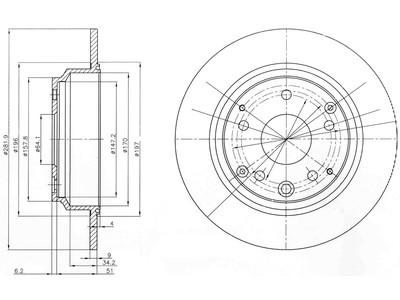 JARRULEVY DELPHI, 2 KPL / PKT, TAKA, HONDA ACCORD - Jarrulevyt - BG4095 - 1