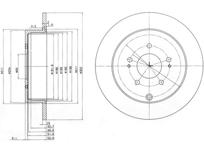 JARRULEVY DELPHI, 2 KPL / PKT, TAKA, MITSUBISHI GRANDIS - Jarrulevyt - BG4035 - 1