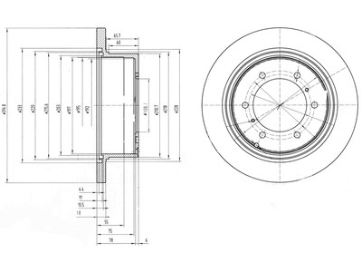 JARRULEVY DELPHI, 2 KPL / PKT, TAKA, MITSUBISHI - Jarrulevyt - BG3105 - 1