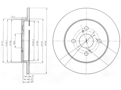 JARRULEVY DELPHI, 2 KPL / PKT, TAKA, TOYOTA IQ, YARIS - Jarrulevyt - BG4055 - 1