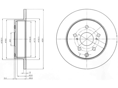 JARRULEVY DELPHI, 2 KPL / PKT, TAKA, TOYOTA RAV4 - Jarrulevyt - BG4115 - 1
