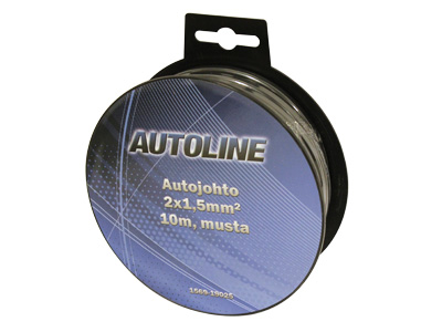 Autoline musta autojohto 2x1,5mm2 10m - Autojohdot 2-N - 1569-19025 - 1