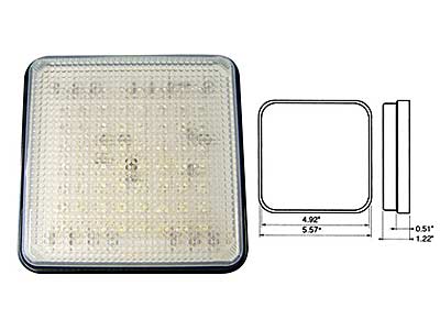 LED TAKAVALO 10-30V VALK 125X125MM (PAKKI) # - LED-peruutusvalo - 1610-22015 - 1