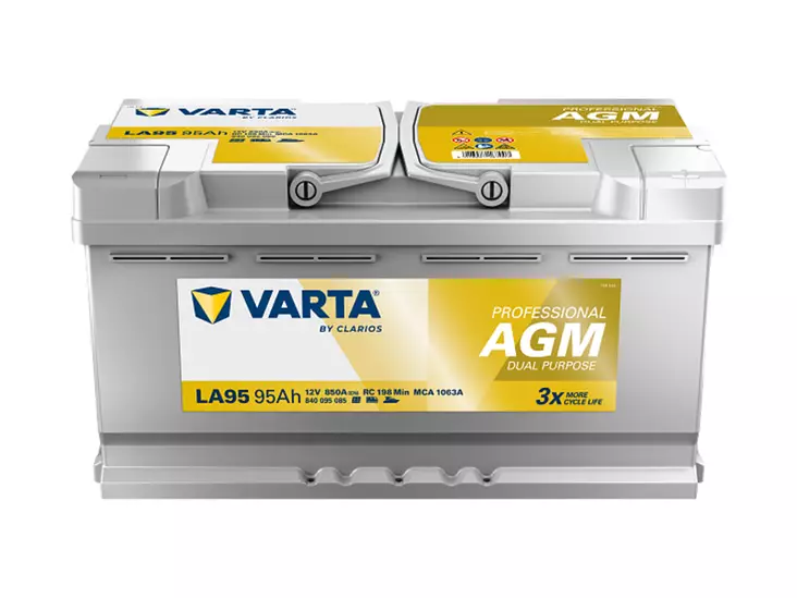 VARTA PROFESSIONAL AGM 95AH 850A 353X175X190MM -/+ - VARTA vene- ja vapaa-ajan akut - 1820-LA95 - 1
