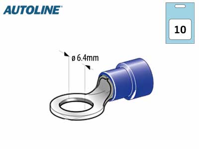 AUTOLINE SININEN RENGASLIITIN M6 10-KPL - Liitin Sinininen - 1569-20016 - 1