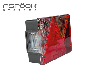 Aspöck Multipoint IV peräkärryn takavalo oikea 5-nap + peruutusvalo - Halogen perävaunuvalaisimet - 1608-4686 - 1