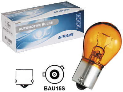 Autoline PY21W, BAU15s 12V metallikantapolttimo 1kpl oranssi - Halogen metallikantapolttimot 12V - 12496 - 1
