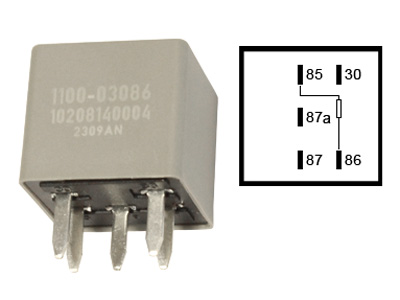 RELE 5-NAP. 12V 30A VASTUKSELLA - Erikoisreleet - 1100-03086 - 1