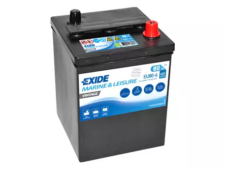 Exide EU80-6 vintage 6V 80Ah 600A käynnistysakku - Classic ,akut - 1815-EU80-6 - 1
