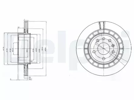 JARRULEVY DELPHI, 2 KPL / PKT, TAKA, SAAB 9-5 - Jarrulevyt - BG4046 - 2