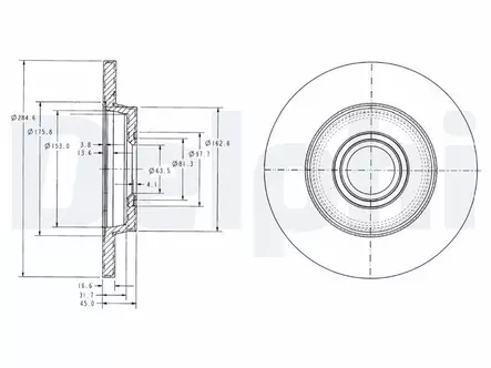JARRULEVY DELPHI, 2 KPL / PKT, TAKA, VW - Jarrulevyt - BG3416 - 2