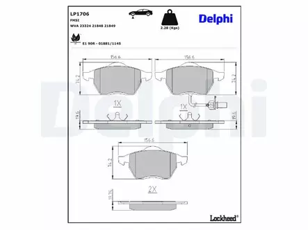 JARRUPALASARJA DELPHI ETU, FORD, SEAT, VW - Jarrupalasarjat - LP1706 - 2