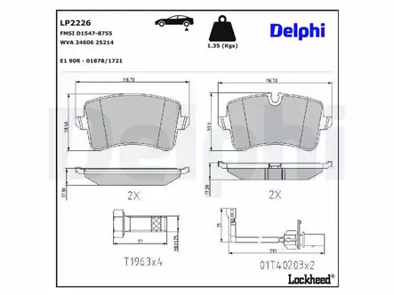 JARRUPALASARJA DELPHI TAKA, AUDI - Jarrupalasarjat - LP2226 - 2
