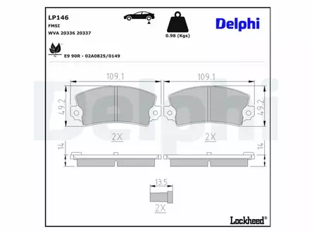 JARRUPALASARJA DELPHI TAKA, LOTUS, RENAULT - Jarrupalasarjat - LP146 - 2