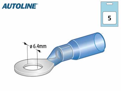 Autoline kutisterengasliitin M6 sininen 5kpl - Kutisteliittimet - 1569-20066 - 1