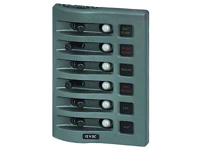 BLUE SEA KATKAISINPANEELI 6 HARMAA - Blue Sea Katkaisinpanelit - 1790-4376 - 1