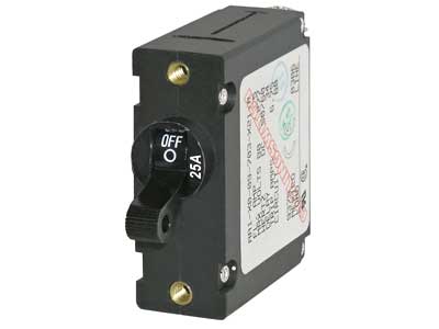 Blue Sea 7216 automaattisulake 25A - musta vipukytkin - Blue Sea Automaattisulakkeet - 1790-7216 - 1