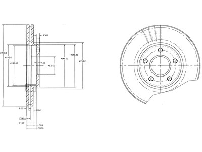 JARRULEVY DELPHI, 2 KPL / PKT, ETU, FORD TOURNEO CONNECT, TRANSI - Jarrulevyt - BG3826 - 1