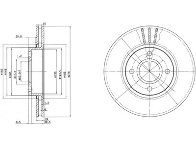 JARRULEVY DELPHI, 2 KPL / PKT, ETU, FORD - Jarrulevyt - BG3056 - 1