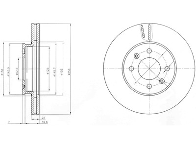 JARRULEVY DELPHI, 2 KPL / PKT, ETU, HYUNDAI - Jarrulevyt - BG4096 - 1